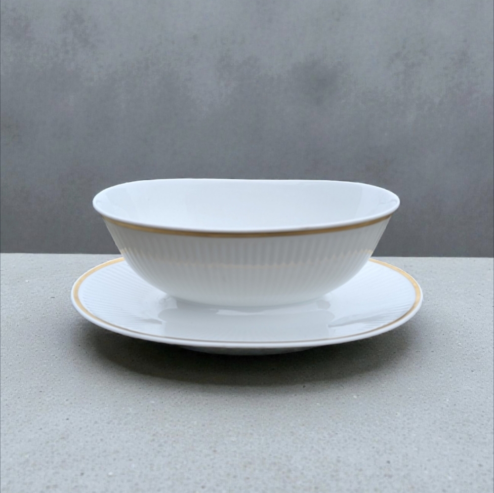 Royal Copenhagen Tunna (Ribbed) Gravy Boat